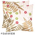 Motif 18-inch Cream/ Green Decorative Pillows (Set of 2)
