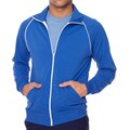 American Apparel Unisex Royal Blue/ White California Fleece Track Jacket