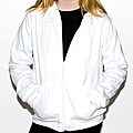American Apparel Girl's White California Fleece Zip Hoodie
