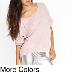 American Apparel Women's Creme Lightweight Sheer Rib Raglan Pullover Top