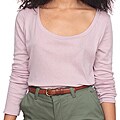American Apparel Women's Mauve Sheer Rib Long Sleeve Scoop Neck Top (X-large)