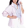 American Apparel Unisex A-Way Nylon Taffeta Light Pink/ White Jacket