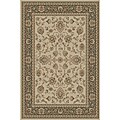 Ivory and Green Area Rug (2' x 3')