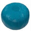 Handmade Casual Living Teal Leather Moroccan Ottoman Pouf