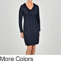 Lennie for Nina Leonard Women's Cable V-Neck Sweater Dress