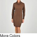 Lennie for Nina Leonard Women's Draped Turtleneck Sweater Dress