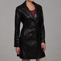 Jones New York Women's Black Leather Coat FINAL SALE