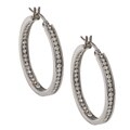 La Preciosa Stainless Steel Crystals 30mm Hoop Earrings