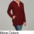 Carducci Women's Toggle Button Hooded Cardigan Sweater