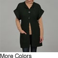 Carducci Women's Cable Tab Sleeve Sweater Coat