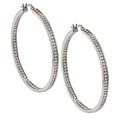 La Preciosa Stainless Steel Crystals 50 mm Hoop Earrings