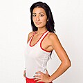 American Apparel Women's White/ Red Mesh Tank Top