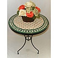 Iron Green and Natural Mosaic Table (Morocco)
