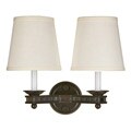 Two Light Oil Bronze Glass Wall Sconce