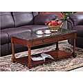 Granite Top Russet Brown Cherry Coffee Table