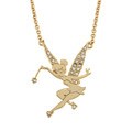 Disney Goldplated Clear Glass Tinkerbell Necklace
