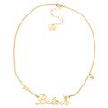Disney Goldplated Clear Glass 'Believe' Necklace