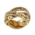 Disney Yellow Goldplated Trust/ Faith/ Believe Interlocked Rings