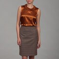 Evan Picone Women's Vicuna Ruffle Neckline