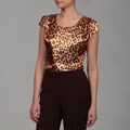 Evan Picone Women's Leopard Print Blouse