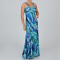 Ignite Evenings Women's Printed Sequin Embellished Evening Gown