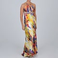 Ignite Evenings Women's Floral Printed Evening Gown