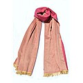 Two-tone Pale Gold/ Pink Dahlia Cashmere-blend Shawl