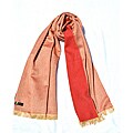 Two-tone Pale Gold/ Crimson Cashmere-blend Shawl