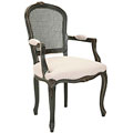 Mouries Beige/ Antiqued Black Carved Arm Chair
