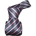 Dmitry Men's Grey Striped Italian Silk Tie