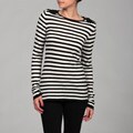 Romeo & Juliet Women's Black/ Ivory Stripe Sweater