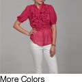 Romeo & Juliet Women's Woven Ruffle Top