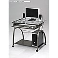 Glass and Metal Computer Desk