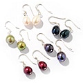 Sterling Silver Dyed Freshwater Baroque Pearl 5-pair Earring Set