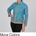 La Cera Women's Plus Size Quilted Cropped Jacket