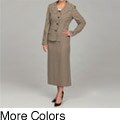 DS Studio Houndstooth Four-button Pleated Skirt Suit