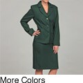 DS Studio Women's Herringbone Three-button Skirt Suit