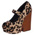 Steven by Steve Madden Women's 'Nockout' Leopard Platform Wedges