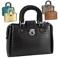 Dasein Faux-leather Crocodile-embossed Extended-zipper Satchel