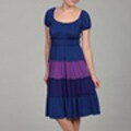 Sangria Women's Ink/ Iris Tiered Peasant Dress