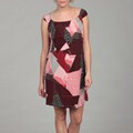 Sangria Women's Black/ Coral Abstract Dress