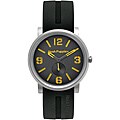 Hush Puppies Men's Black/ Orange Dial Silicon Strap Watch
