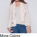 Elan Women's Pointelle Circle Sweater Wrap