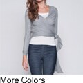 Elan Women's Pleated Convertible Wrap Sweater
