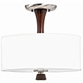 Triarch International Brady 2-light Brushed Steel and Wood Semi-Flush Mount