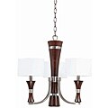 Triarch International Brady 3-light Brushed Steel and Wood Chandelier