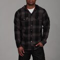 Burnside Men's Charcoal Plaid Flannel Hooded Shirt