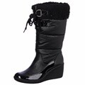 AK Anne Klein Women's 'Rigatoni' Black Wedge Boots FINAL SALE