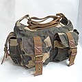 Camouflauge 'Squadron' 13-inch Washed Cotton Canvas Duffel Bag