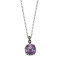 Marc Sterling Silver Amethyst and Marcasite Cut-out Heart Necklace
